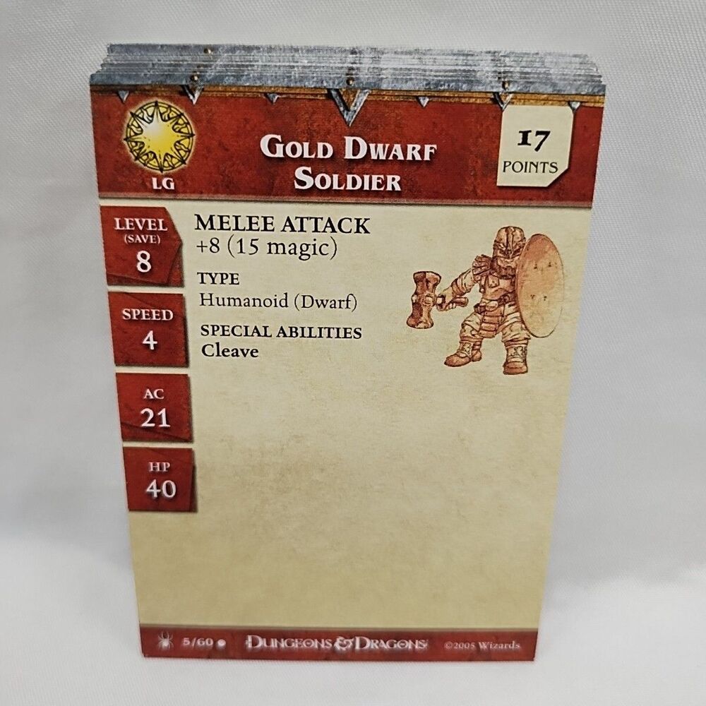 Lot Of (19) Dungeons And Dragons Underdark Miniatures Game Stat Cards